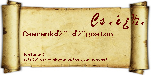 Csarankó Ágoston névjegykártya